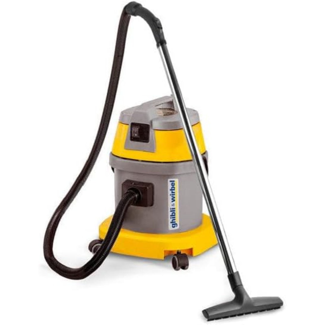 Aspirateur pour liquides et poussieres, coloris gris et blanc, avec la collecte sans sac