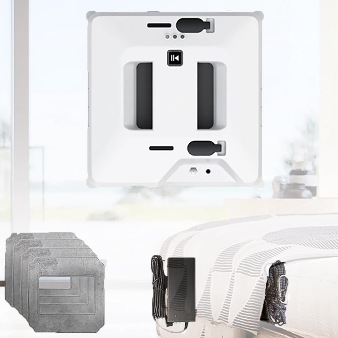 Ce robot nettoyeur de fenetres associe un reglage par application et le nettoyage des bords