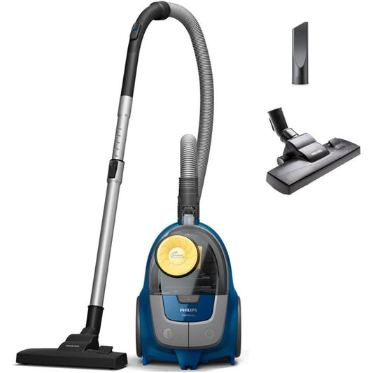Cet aspirateur au format traineau combine des elements lavables et une puissance annoncee de 850 W