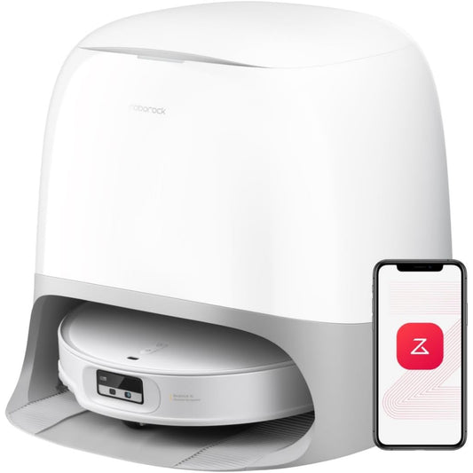 Robot avec station de lavage associant une utilisation sans fil et la collecte de la poussiere