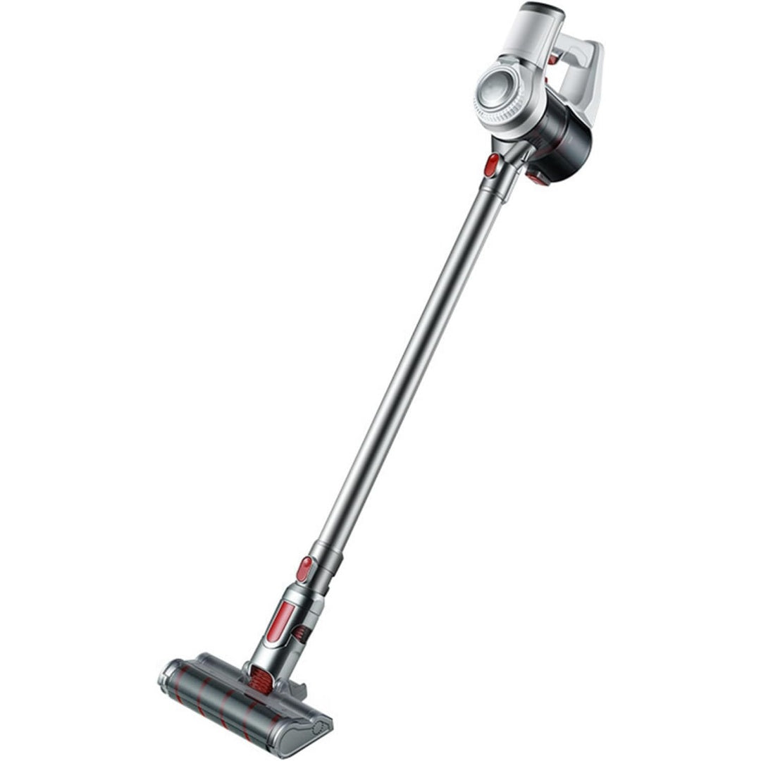 Aspirateur a main avec une alimentation rechargeable, coloris gris et blanc