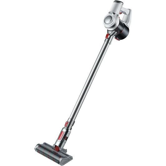Aspirateur a main avec une alimentation rechargeable, coloris gris et blanc
