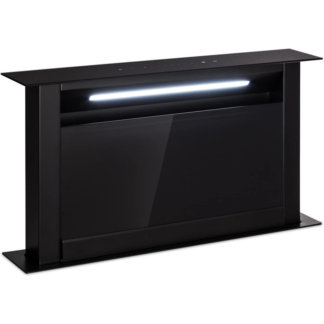 Hotte de cuisine avec des elements metalliques, coloris noir